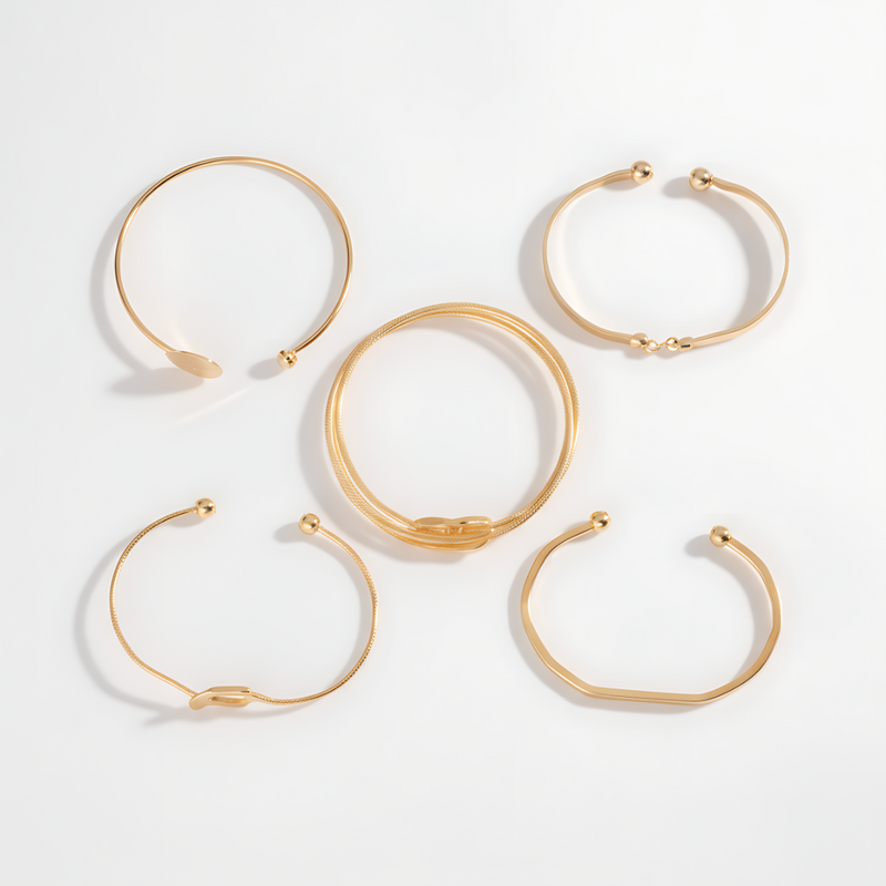 Knotted - Guld Elegance armbandsset