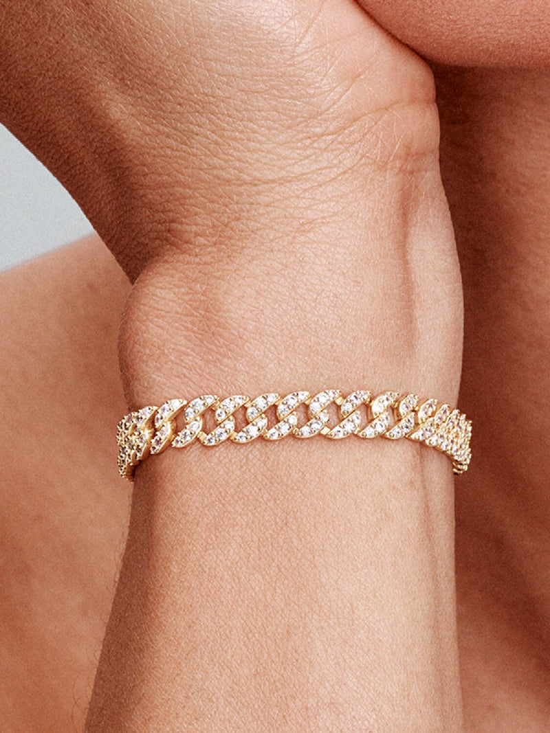Cubo - 18K Guld Moissanite Kubanska Armband