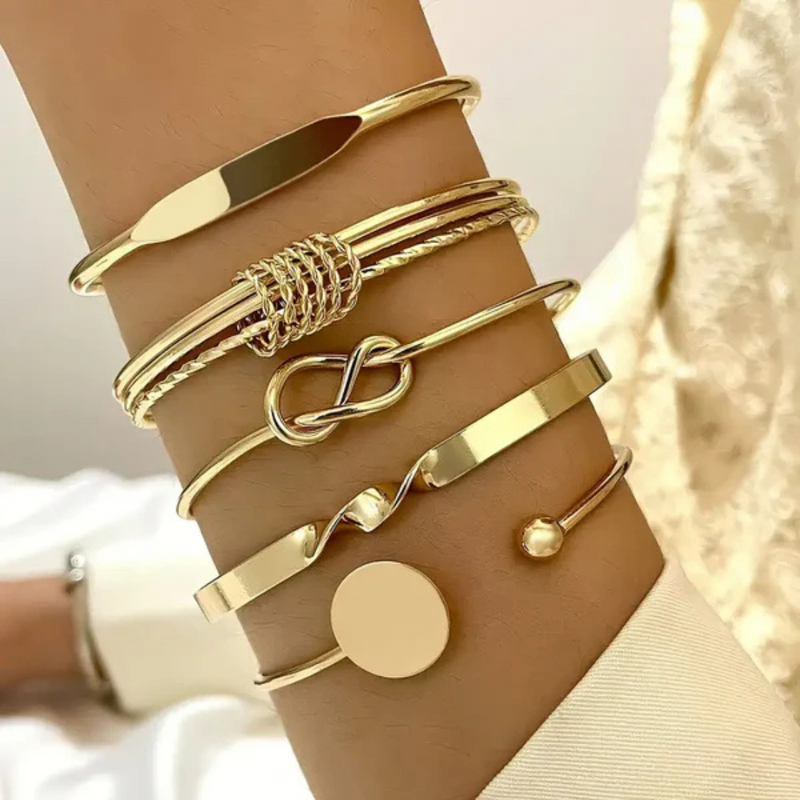 Knotted - Guld Elegance armbandsset