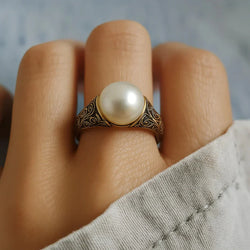 Charm - Vintage ring med prickiga blommor