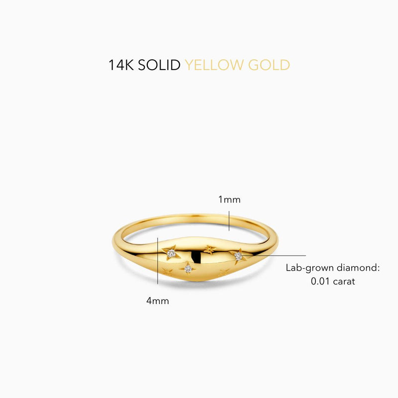 Dome - Guld Ring med Diamantsten