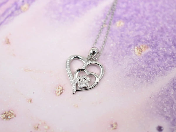 Inolt - Tass & Hjärta Halsband i Silver