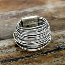 Vintage silverring med lager på lager-design