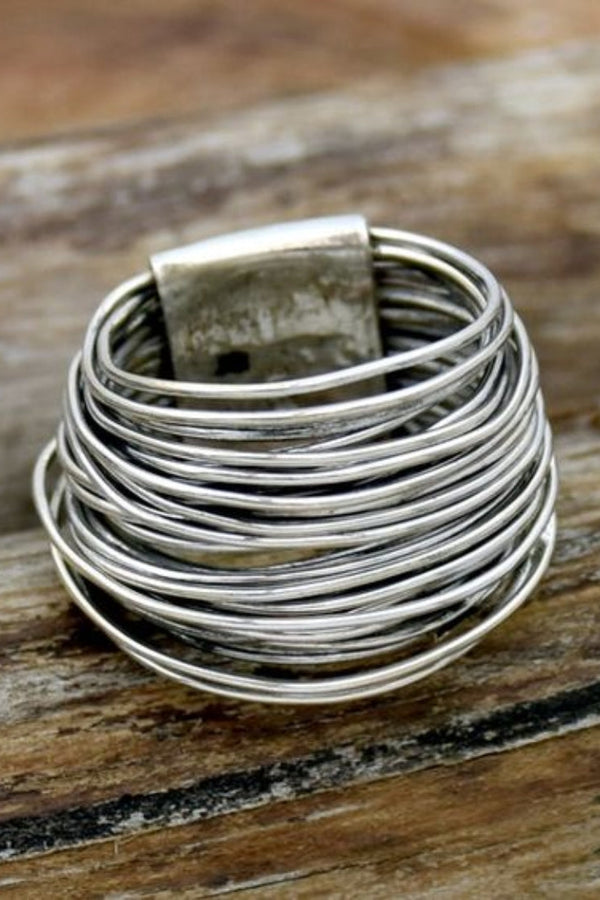 Vintage silverring med lager på lager-design