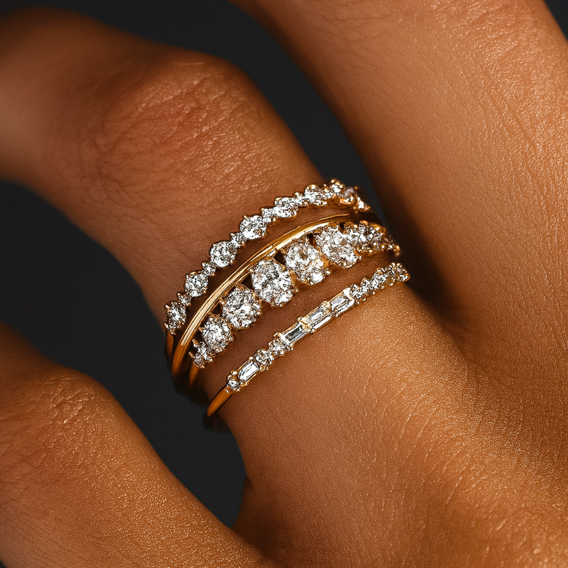 Vintage Ring med Funklande Zirkon