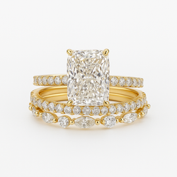Jaily - 18K Guld 3-delat Vigselringsset