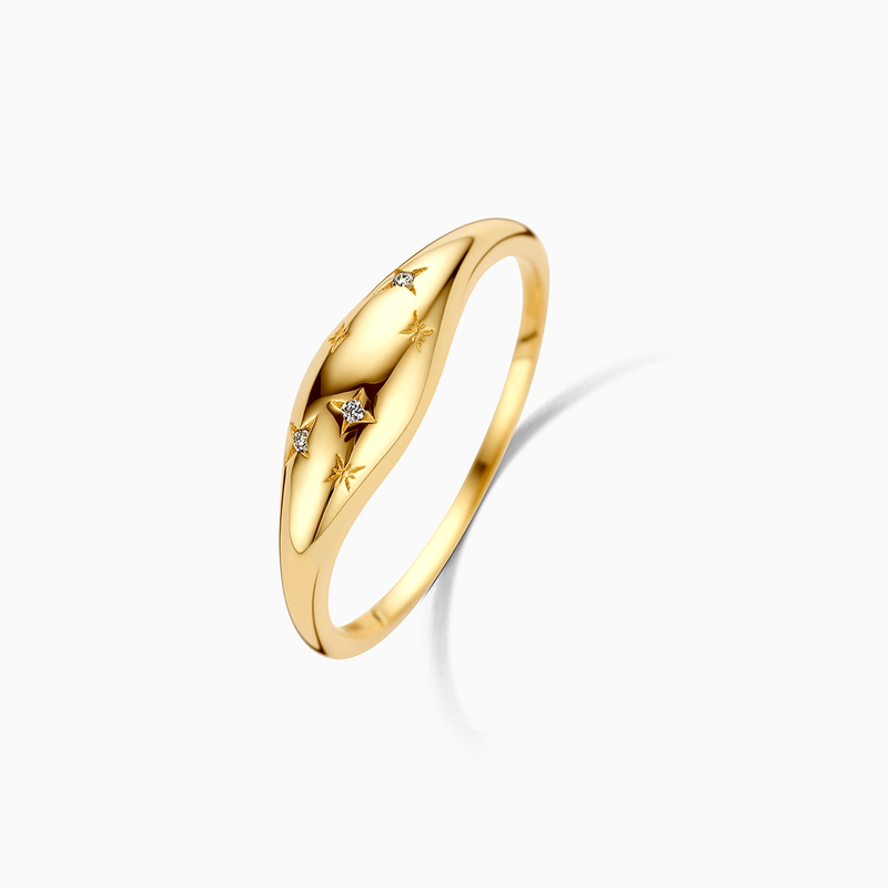 Dome - Guld Ring med Diamantsten