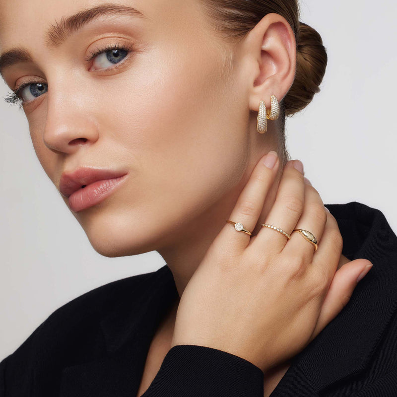 Dome - Guld Ring med Diamantsten