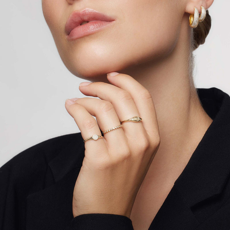 Dome - Guld Ring med Diamantsten