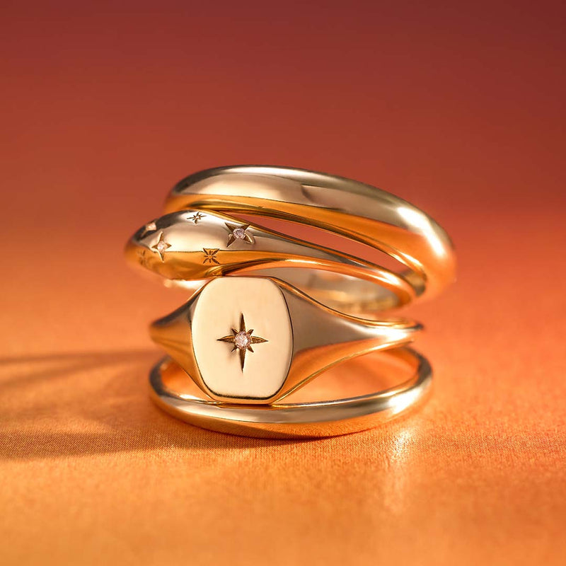 Dome - Guld Ring med Diamantsten