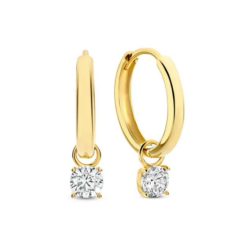 Larmes - 14K Guld Sten Örhängen Set