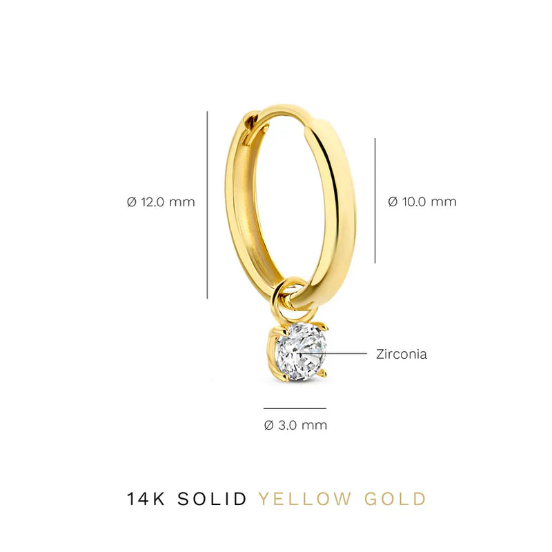 Larmes - 14K Guld Sten Örhängen Set