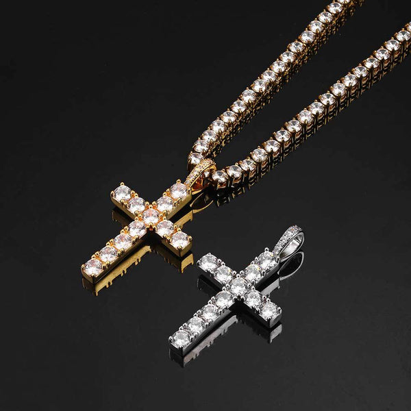 Faith - 18K Guld Moissanite Kors Kedja