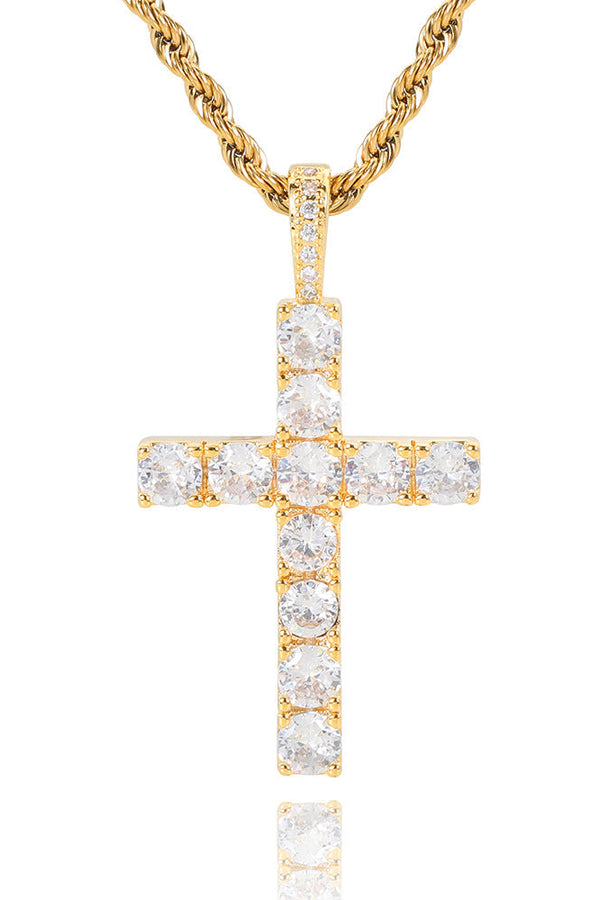Faith - 18K Guld Moissanite Kors Kedja