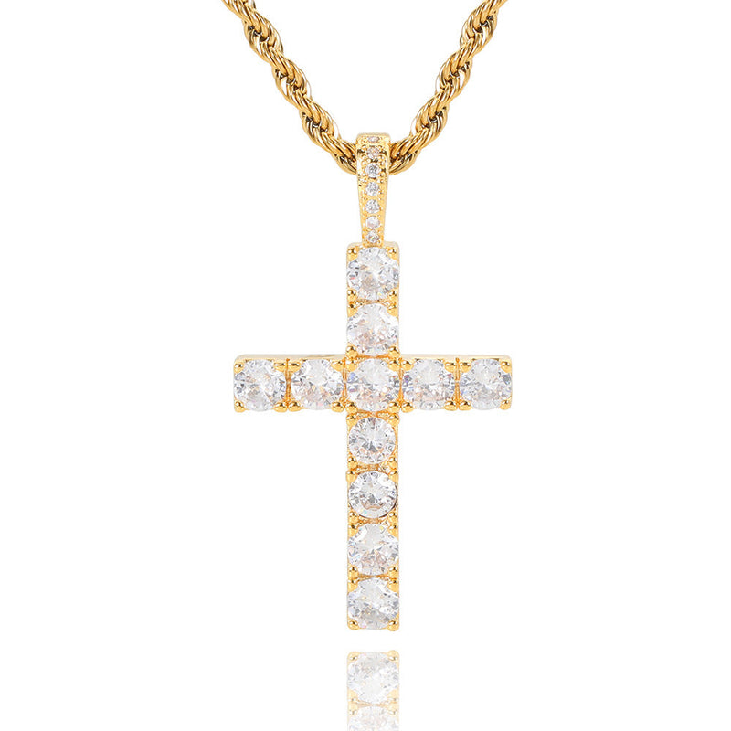 Faith - 18K Guld Moissanite Kors Kedja
