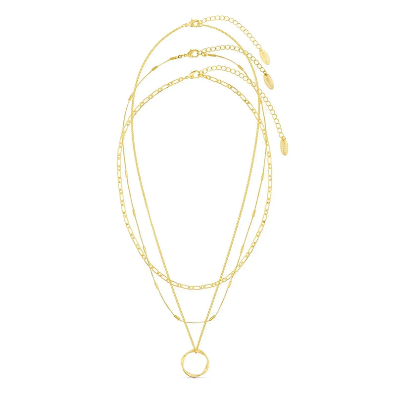 Circa - 18K Guld Öppen Cirkel Tredubbel Rad Halsband