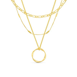 Circa - 18K Guld Öppen Cirkel Tredubbel Rad Halsband