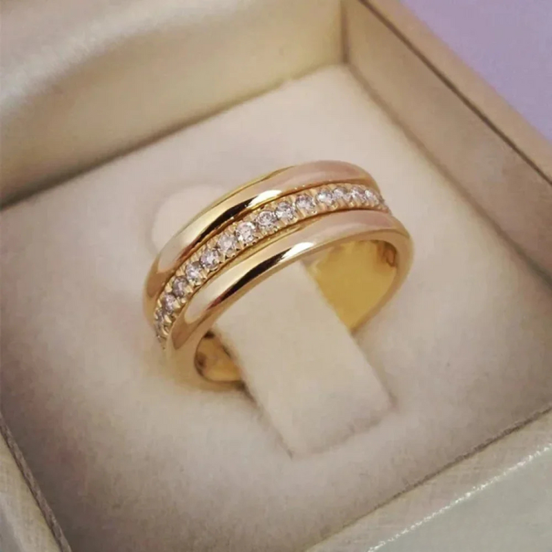 Elegance - Dubbel Zirkonia Inlagd Ring