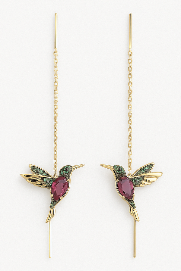 Kolibra - Zirkonia Halsband och Örhängen Set