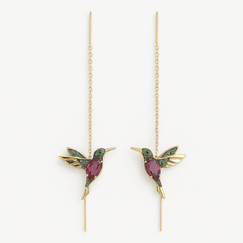 Kolibra - Zirkonia Halsband och Örhängen Set