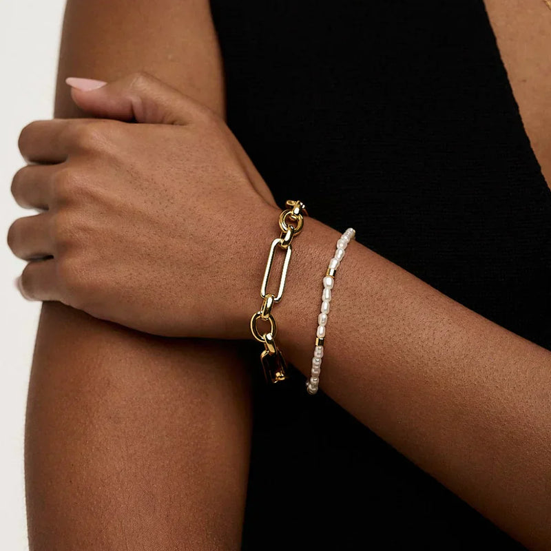 Länk - Guld T-Bar Armband