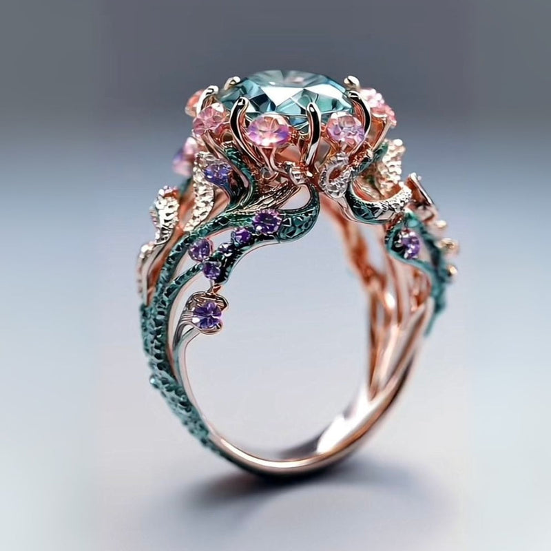 Naturligt Färgglad Exotisk Ring
