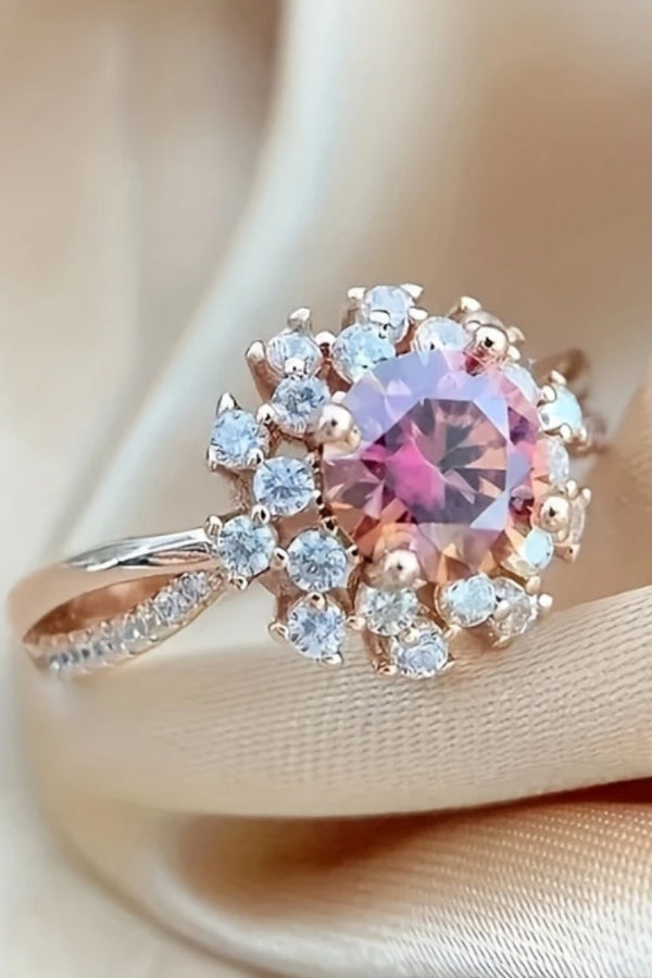 Rosa Glittrande Rund Ring