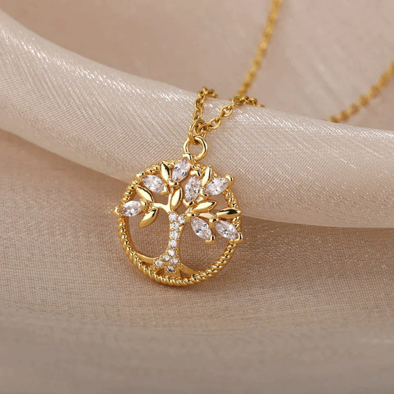 Glänsande Halsband med Livets Träd Motif