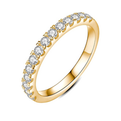 Eterna - 18K Guld Moissanit Vigselring