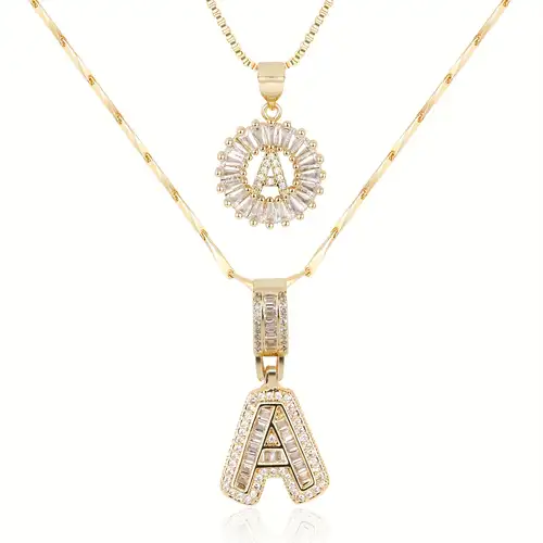 Initiale - Halsbandset med Guld Moissanite Bokstav