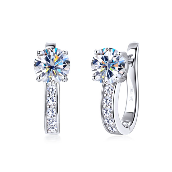 Channel - 18K Guld Moissanite Hoop Örhängen