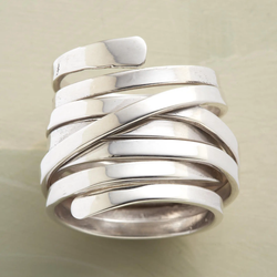 Bliss - Vintage silverring med Laget-design