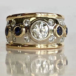 Vintage Ring med Zirkon Stenar