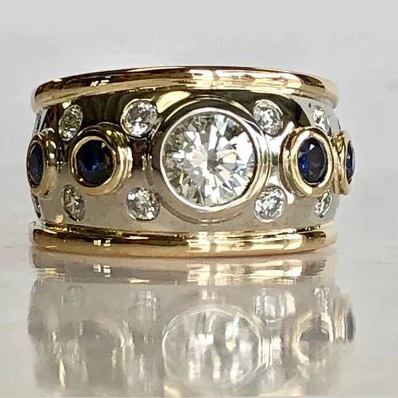 Vintage Ring med Zirkon Stenar