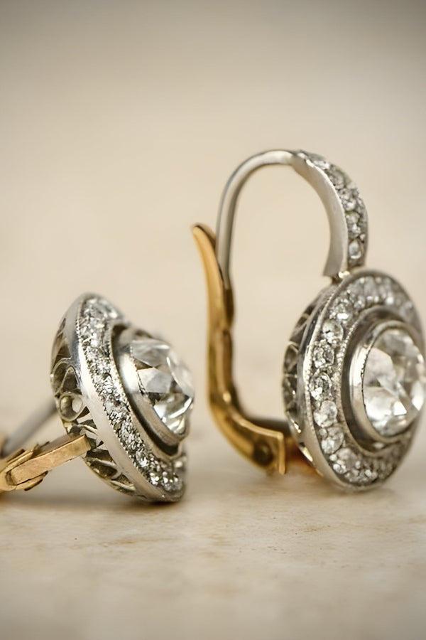 Vintage silverörhängen med zirkonia