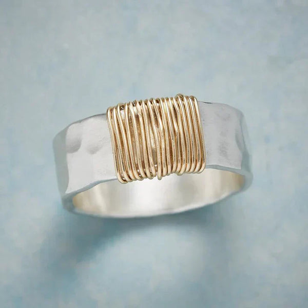 Vintage silvring med guldfilament