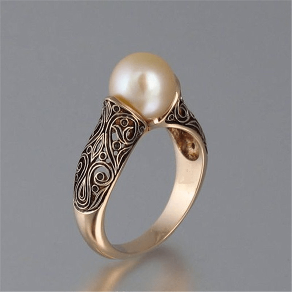 Charm - Vintage ring med prickiga blommor