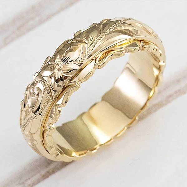 Guld vintage blomster ring