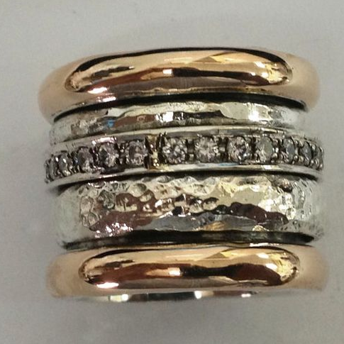 Vintage Tykk-ring i guld och silver