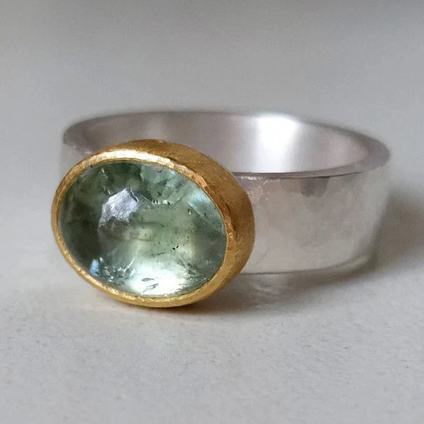 Handgjord Vintage Ring i Grön Nyans