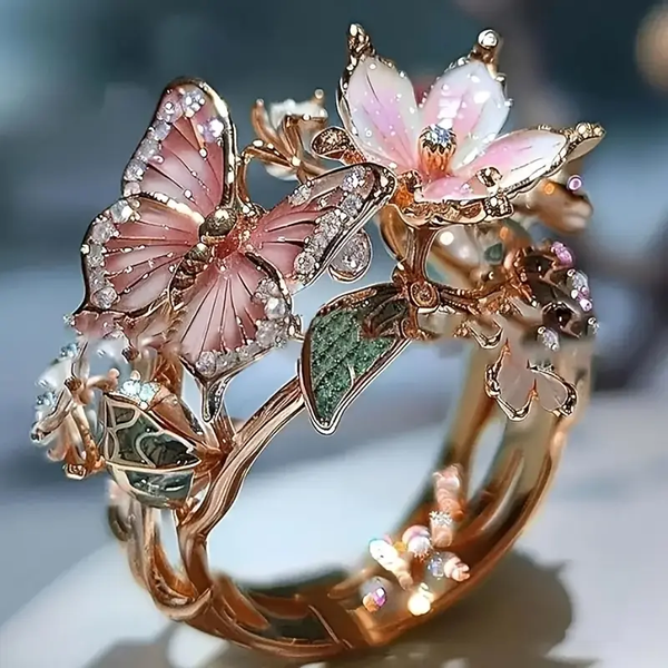 Croia - Fjäril Ring med Zirkonia