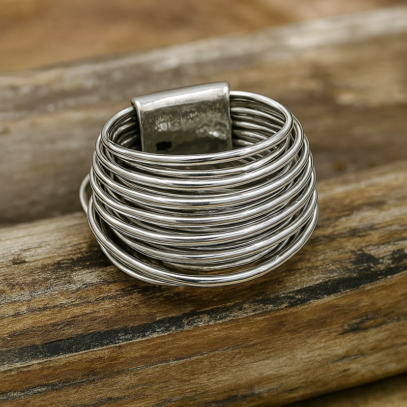 Vintage silverring med lager på lager-design