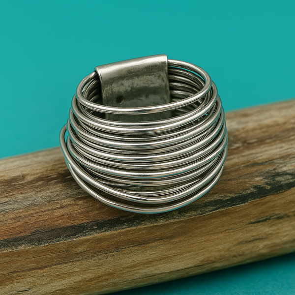 Vintage silverring med lager på lager-design