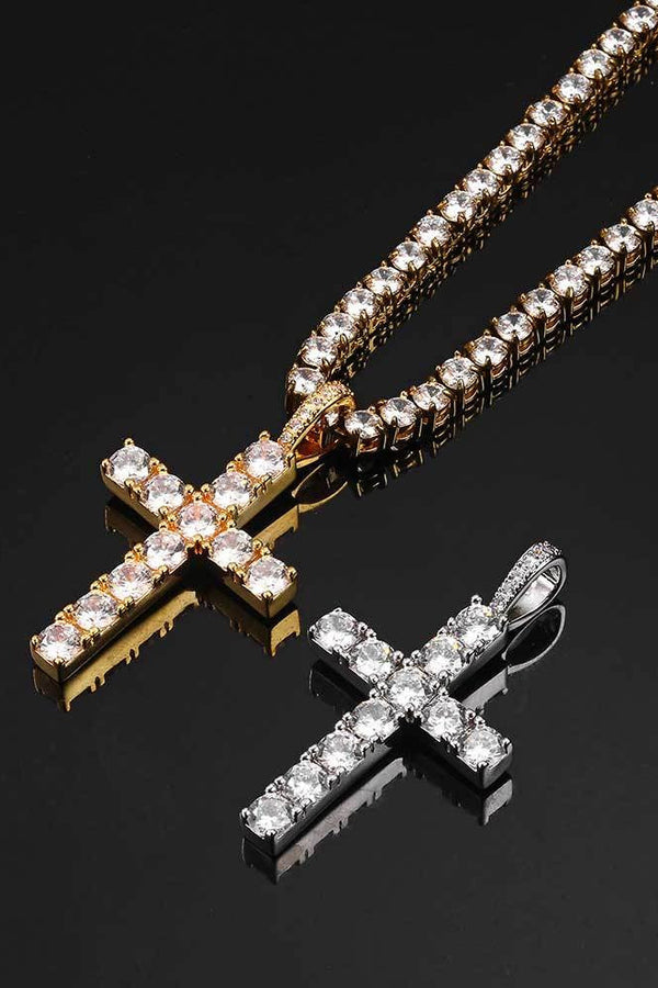 Faith - Guld Moissanite kors halsband