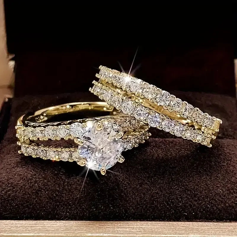 Eterna - Guldglans Ring Set