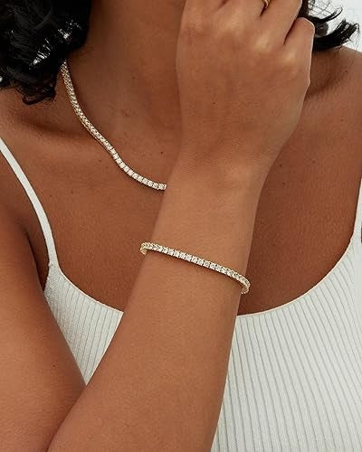 Lustra - Guld Moissanite Tennisarmband