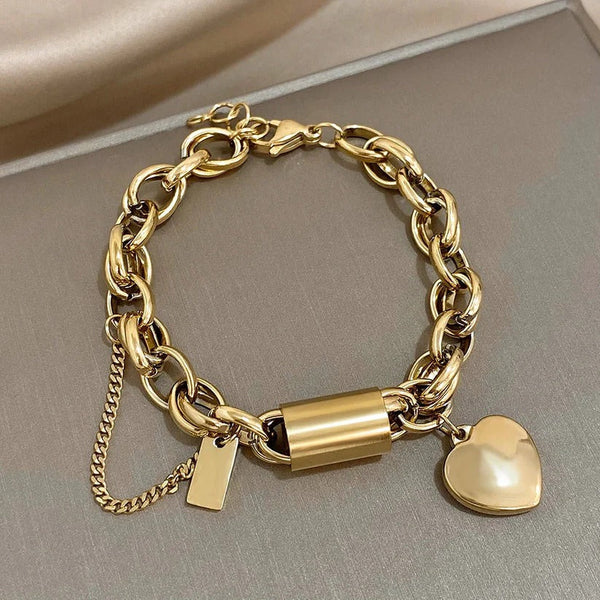 Heartened - Guld Chunky Armband