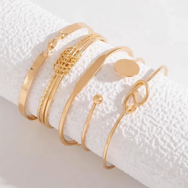 Knotted - Guld Elegance armbandsset