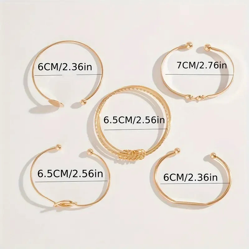 Knotted - Guld Elegance armbandsset