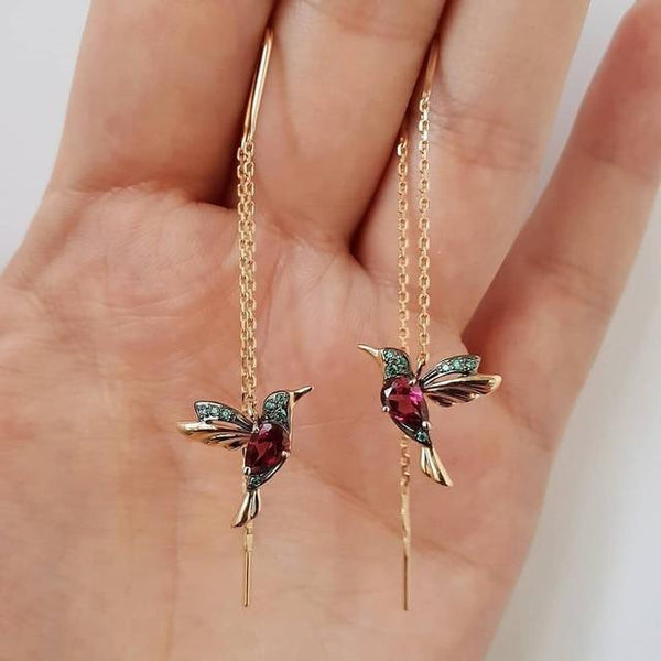 Kolibra - Zirkonia Halsband och Örhängen Set